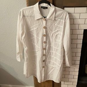 White button down cover up